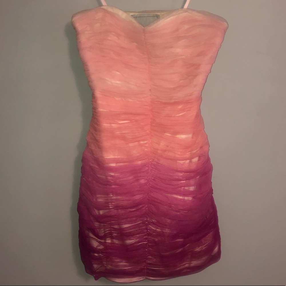 Pink Ombré Strapless Dress